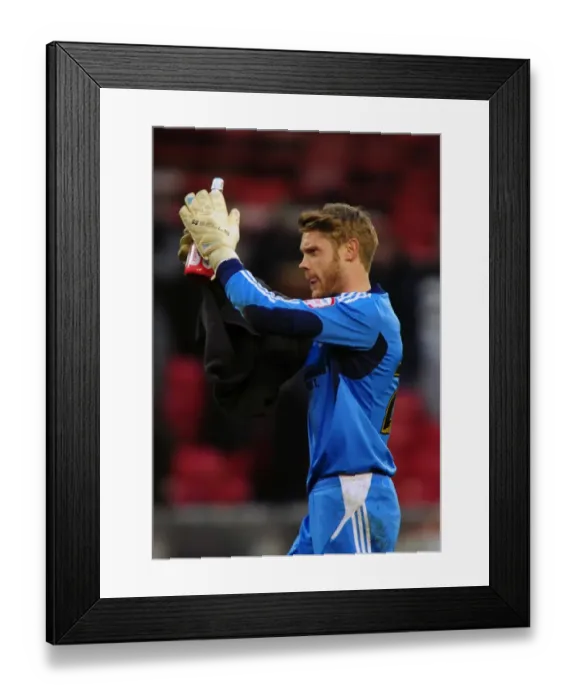 Framed Print : Bristol City's Dean Gerken Expresses Gratitude to Traveling Fans vs. Nottingham Forest (07-04-2012) Framed Print : Bristol City's Dean Gerken Expresses Gratitude to Traveling Fans vs. Nottingham Forest (07-04-2012)