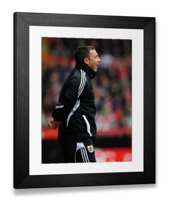 Framed Print : Derek McInnes Leads Bristol City Against Coventry City at Ashton Gate Stadium, April 2012 Framed Print : Derek McInnes Leads Bristol City Against Coventry City at Ashton Gate Stadium, April 2012