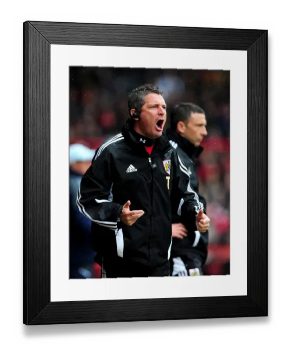 Framed Print : Bristol City Assistant Manager Tony Docherty at Ashton Gate Stadium during Bristol City vs Coventry City Match, April 2012
