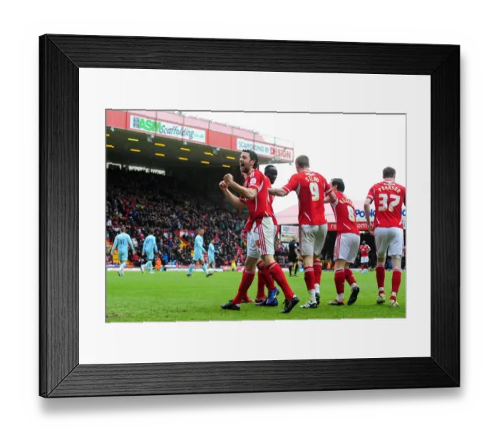 Framed Print : Cole Skuse's Thrilling Goal Celebration: Bristol City vs. Coventry City (April 9, 2012)