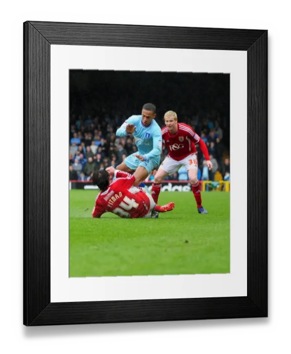 Framed Print : Brett Pitman's Red Card: Bristol City vs Coventry City, 9th April 2012 Framed Print : Brett Pitman's Red Card: Bristol City vs Coventry City, 9th April 2012