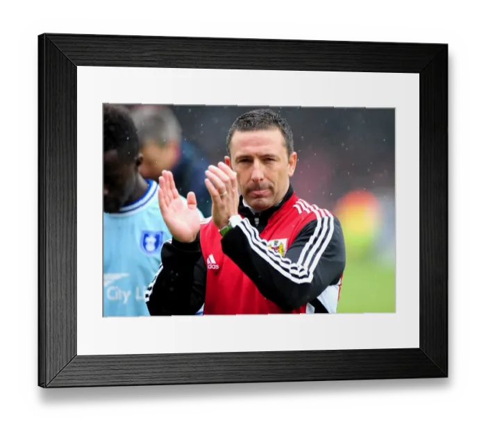 Framed Print : Derek McInnes's Satisfaction: Bristol City FC vs Coventry City, 9th April 2012