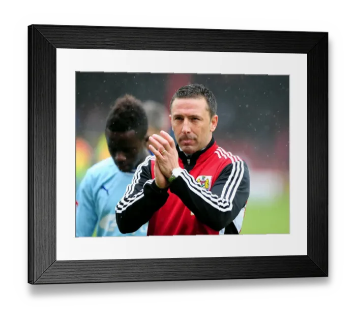 Framed Print : Derek McInnes Triumph: Bristol City FC vs Coventry City, 9th April 2012 - The Manager's Satisfied Smile Framed Print : Derek McInnes Triumph: Bristol City FC vs Coventry City, 9th April 2012 - The Manager's Satisfied Smile