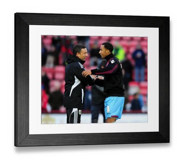 Framed Print : Bristol City's Derek McInnes and Nicky Maynard: A Heartwarming Embrace After the Match at Ashton Gate Stadium Framed Print : Bristol City's Derek McInnes and Nicky Maynard: A Heartwarming Embrace After the Match at Ashton Gate Stadium