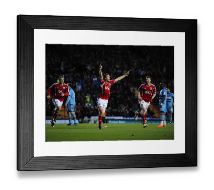 Framed Print : Thrilling Moment: Cole Skuse's Stunning Goal for Bristol City Against West Ham at Ashton Gate, April 2012