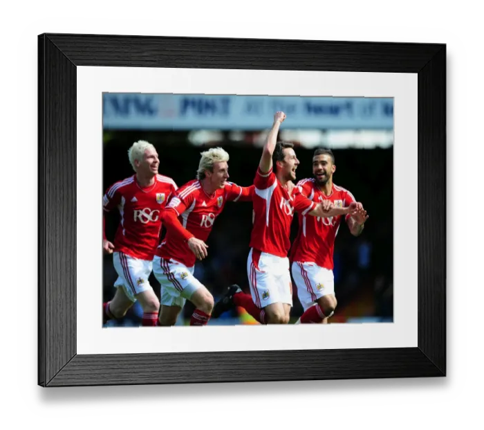 Framed Print : Bristol City: Celebrating Victory Over Barnsley, 2012 - Cole Skuse and Team Mates Rejoice Framed Print : Bristol City: Celebrating Victory Over Barnsley, 2012 - Cole Skuse and Team Mates Rejoice