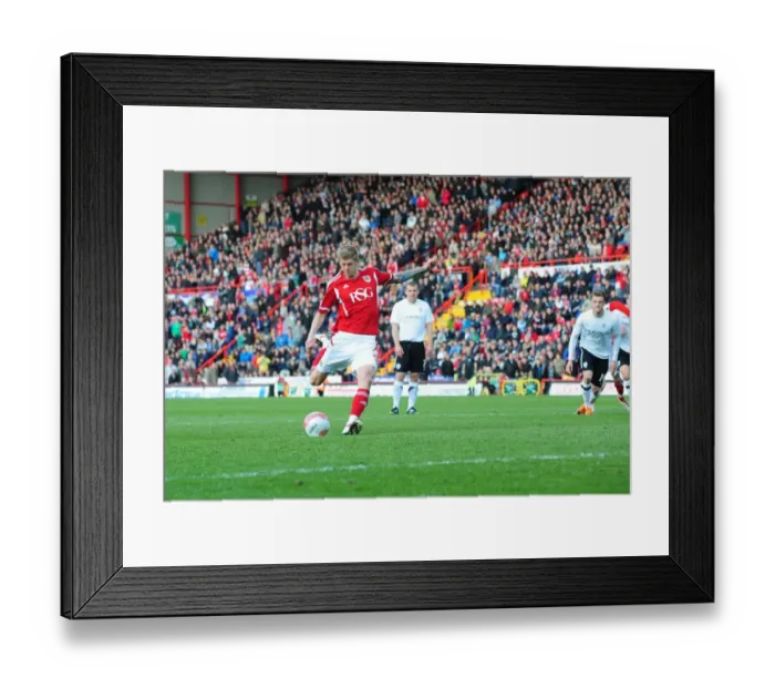 Framed Print : Bristol City's Jon Stead Scores Penalty for Second Goal vs Barnsley (21-04-2012) Framed Print : Bristol City's Jon Stead Scores Penalty for Second Goal vs Barnsley (21-04-2012)