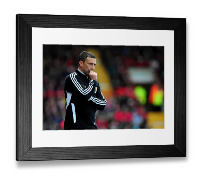 Framed Print : Derek McInnes Leads Bristol City Against Barnsley at Ashton Gate Stadium, 2012 (Football Match)