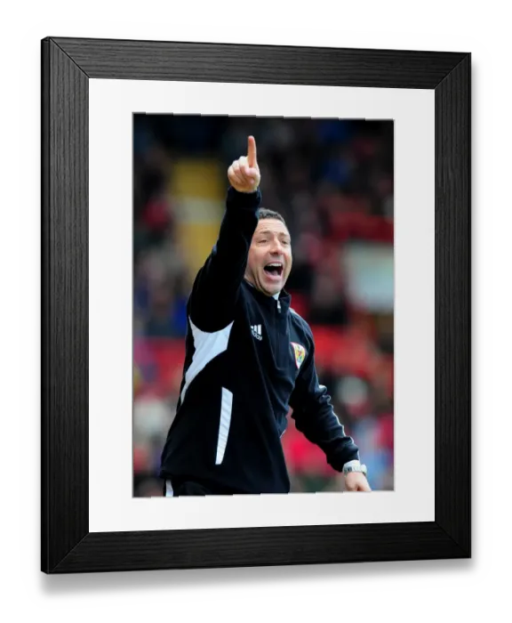Framed Print : Derek McInnes Leads Bristol City at Ashton Gate Stadium Against Barnsley, 2012 - Football Match