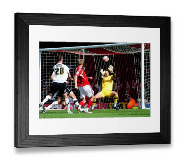 Framed Print : Bristol City vs Barnsley: Jon Stead's Thwarted Goal by David Button