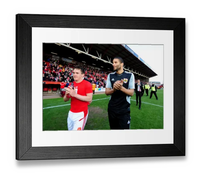 Framed Print : Bristol City FC: David James and Neil Kilkenny in Action against Barnsley, 2012