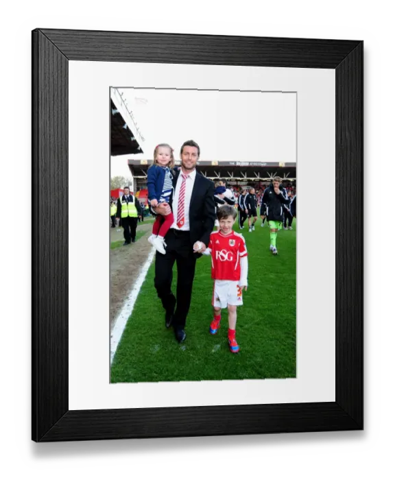 Framed Print : Bristol City's Jamie McAllister and Children: A Heartwarming Moment at Ashton Gate Stadium (Bristol City v Barnsley, 2012) Framed Print : Bristol City's Jamie McAllister and Children: A Heartwarming Moment at Ashton Gate Stadium (Bristol City v Barnsley, 2012)