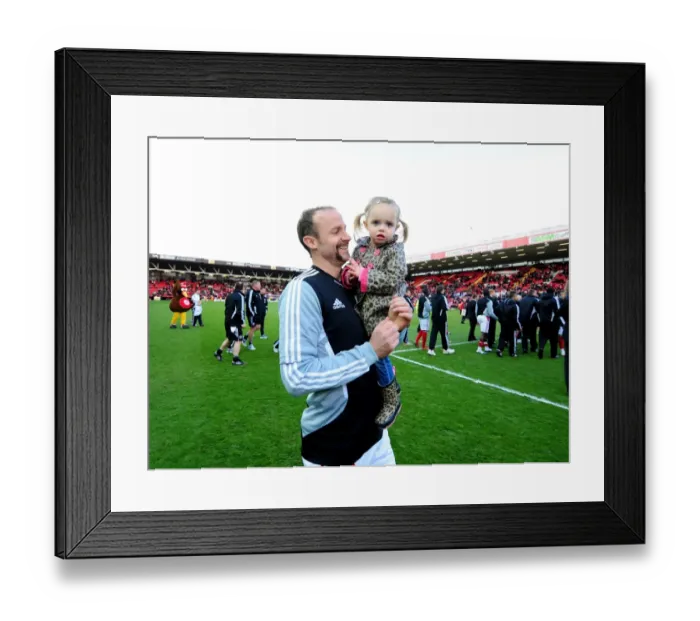 Framed Print : Bristol City Captain Louis Carey and Daughter at Ashton Gate Stadium during Bristol City vs Barnsley Match, 2012 Framed Print : Bristol City Captain Louis Carey and Daughter at Ashton Gate Stadium during Bristol City vs Barnsley Match, 2012