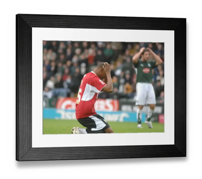 Framed Print : Marvin Elliott: In Action Against Plymouth Framed Print : Marvin Elliott: In Action Against Plymouth