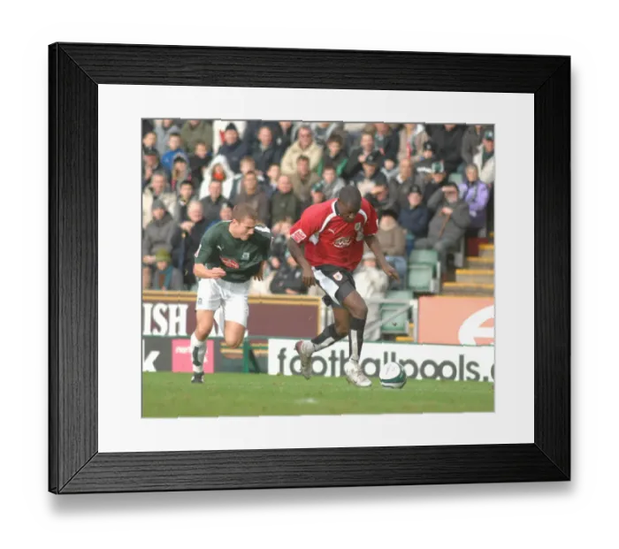 Framed Print : Football Rivalry: Enoch Showunmi in Action - Plymouth vs. Bristol City Framed Print : Football Rivalry: Enoch Showunmi in Action - Plymouth vs. Bristol City