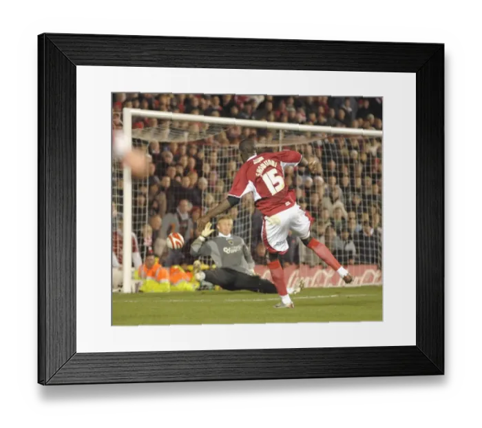 Framed Print : Bristol City vs Cardiff City Rivalry: The Intense Moment with Enoch Showunmi