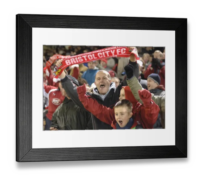 Framed Print : A Sea of Passionate Unity: Bristol City Football Club Fans