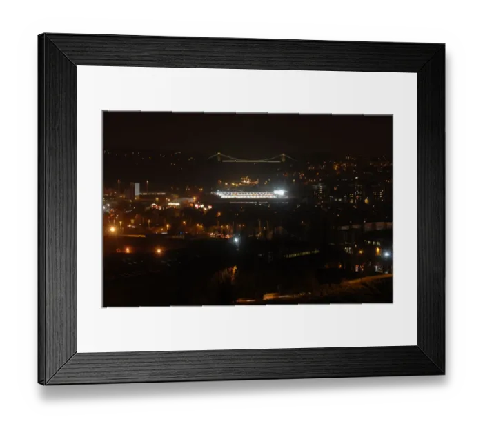 Framed Print : Mystical Ashton Gate: A Nighttime Football Sanctuary