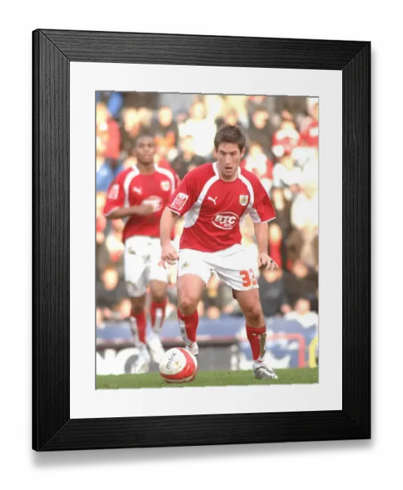 Framed Print : Lee Johnson Leads the Charge: Bristol City vs Blackpool