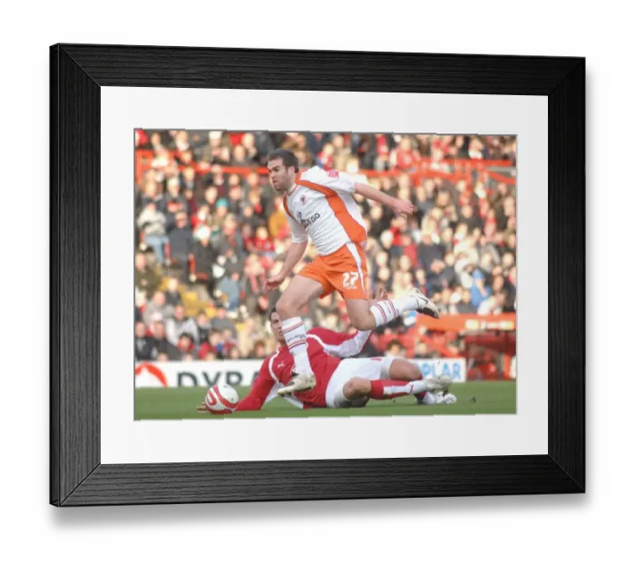 Framed Print : Bristol City's Tamas Priskin Fights for Possession Against Blackpool