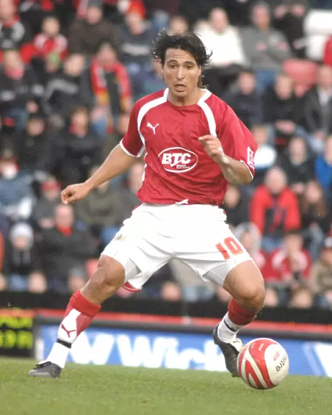 Nick Carle in Action for Bristol City vs Blackpool