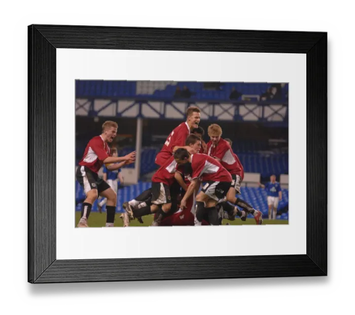 Framed Print : United in Triumph: Everton & Bristol City U18s Euphoric Victory Celebration Framed Print : United in Triumph: Everton & Bristol City U18s Euphoric Victory Celebration