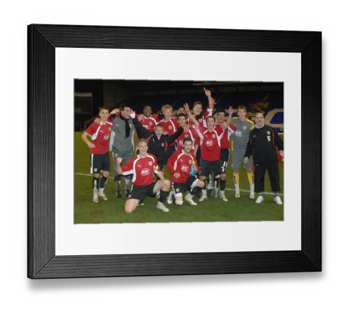 Framed Print : Euphoria Unites: Everton U18s and Bristol City U18s in Triumphant Group Celebration