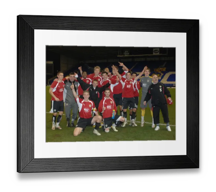 Framed Print : United in Triumph: Everton and Bristol City U18s Euphoric Victory Celebration