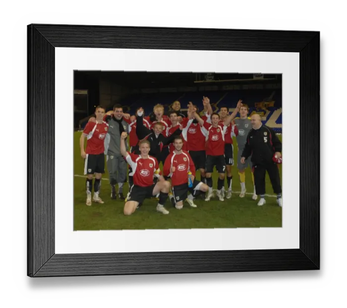Framed Print : Euphoria Unites: Unforgettable Group Celebration of Everton and Bristol City U18s