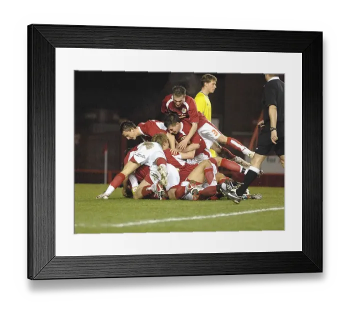 Framed Print : Unified in Victory: Celebrating Together - Bristol City U18s vs Leeds U18s Framed Print : Unified in Victory: Celebrating Together - Bristol City U18s vs Leeds U18s