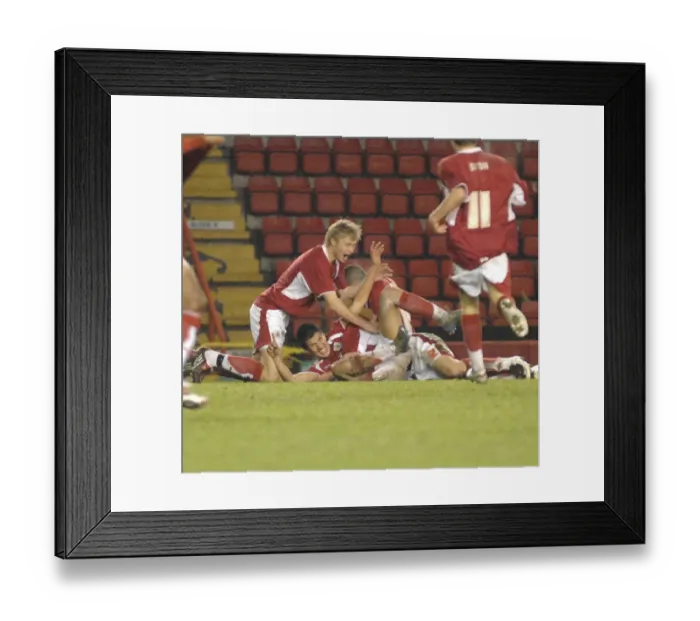 Framed Print : United in Victory: Celebrating Together - Bristol City U18s vs Leeds Utd U18s Framed Print : United in Victory: Celebrating Together - Bristol City U18s vs Leeds Utd U18s