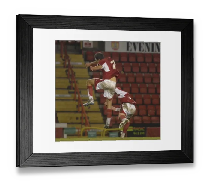 Framed Print : Stambolziev's Thrilling Goal Celebration: A Moment of Triumph for Bristol City U18s Against Leeds U18s