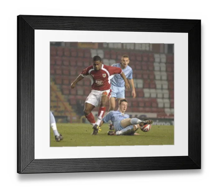 Framed Print : Clash between Bristol City U18s and Manchester City U18s: Tristan Plummer in Action Framed Print : Clash between Bristol City U18s and Manchester City U18s: Tristan Plummer in Action