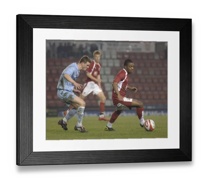 Framed Print : Tristan Plummer: In Action for Bristol City U18s Against Manchester City U18s Framed Print : Tristan Plummer: In Action for Bristol City U18s Against Manchester City U18s