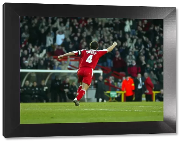 Tommy Doherty's Euphoric Moment: Celebrating a Goal for Bristol City (03-04)