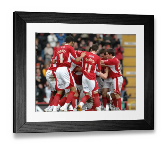 Framed Print : Group Celebration McCombe Goal Framed Print : Group Celebration McCombe Goal