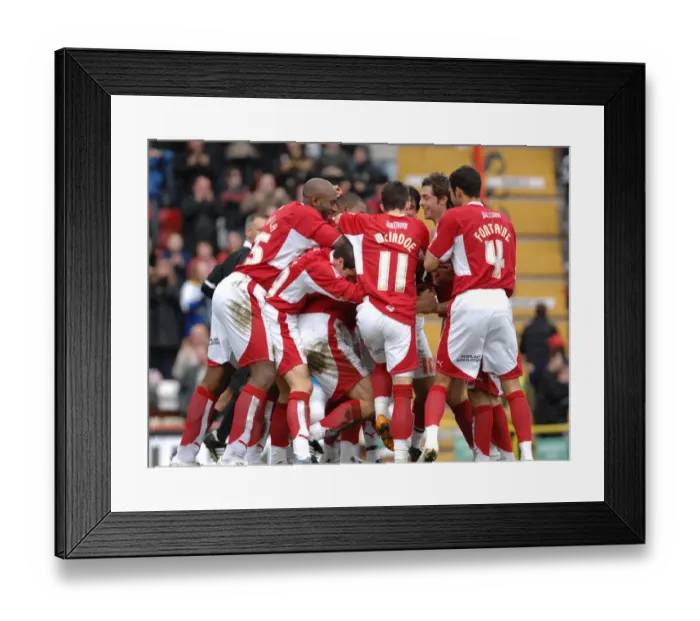 Framed Print : Bristol City: Unified Euphoria - McCombe's Goal Celebration vs Hull City
