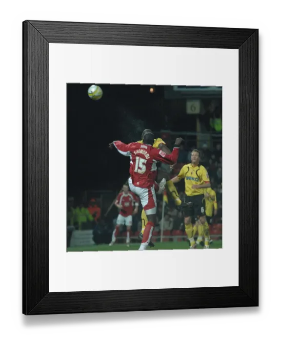 Framed Print : Action-Packed Moment: Enoch Showunmi vs. Watford (Bristol City vs. Watford)