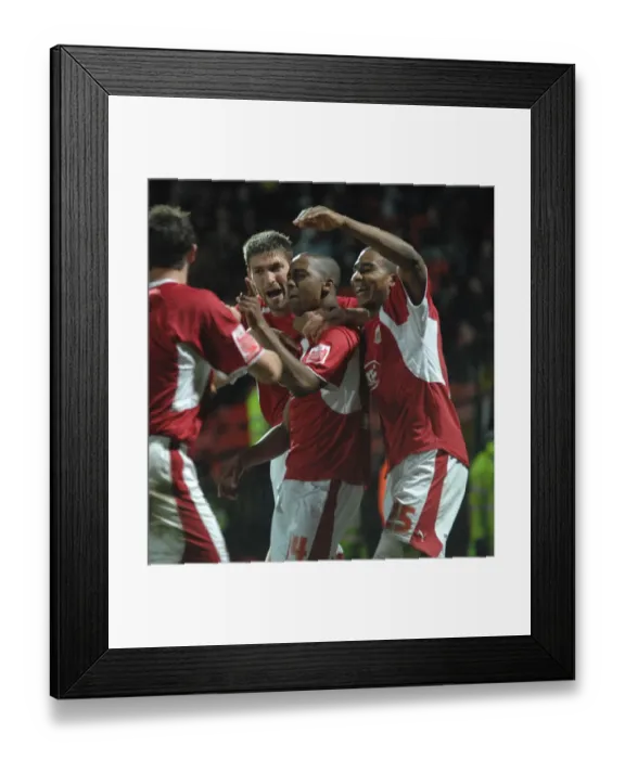 Framed Print : Bristol City FC's Euphoric Victory Celebration Against Watford Framed Print : Bristol City FC's Euphoric Victory Celebration Against Watford