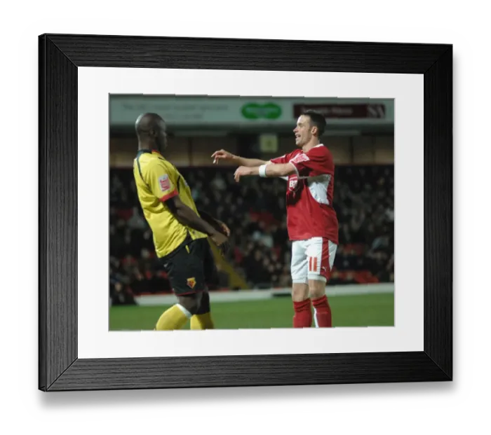 Framed Print : Michael McIndoe in Action: Watford vs. Bristol City Framed Print : Michael McIndoe in Action: Watford vs. Bristol City