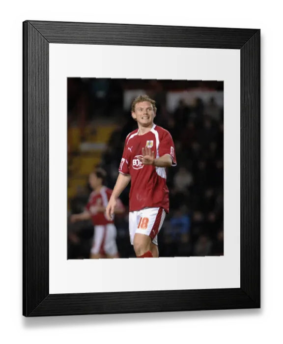 Framed Print : Brian Wilson in Action: Bristol City vs. Watford