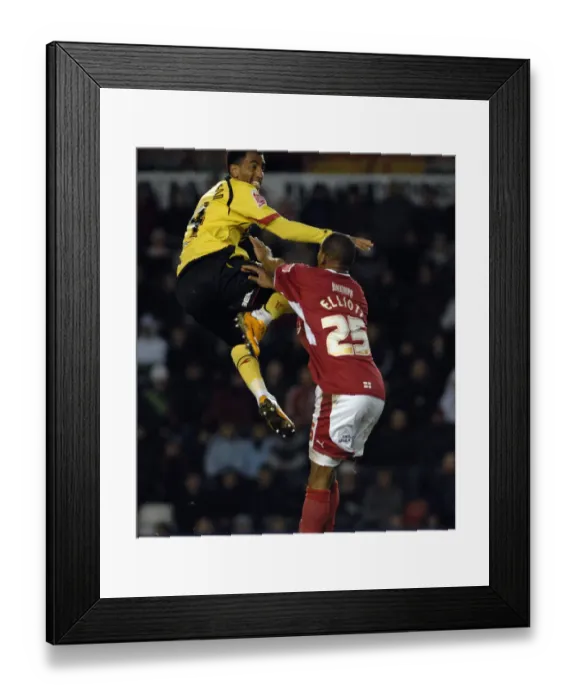 Framed Print : Bristol City vs. Watford: A Fierce Clash from the 07-08 Season