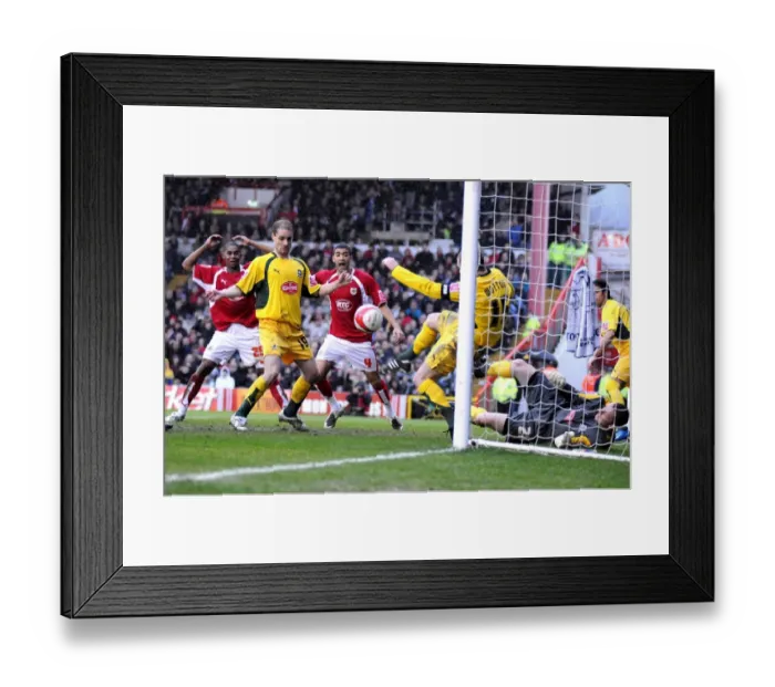 Framed Print : Last-Minute Goal Line Clearance: Bristol City vs Plymouth Argyle Framed Print : Last-Minute Goal Line Clearance: Bristol City vs Plymouth Argyle