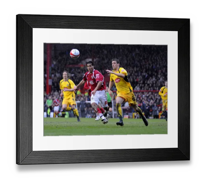 Framed Print : Intense Moment at Ashton Gate: Carle's Showdown - Bristol City vs Plymouth Argyle