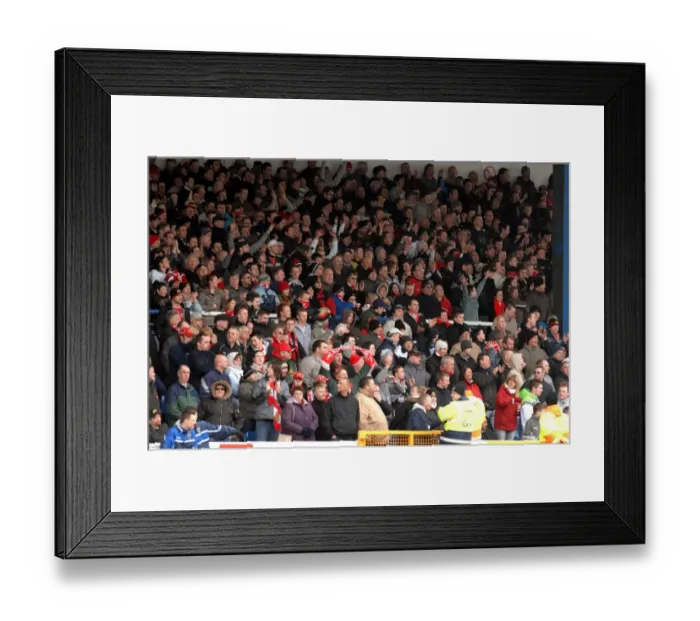 Framed Print : Fans. Bristol City fans during game at Cardiff City Framed Print : Fans. Bristol City fans during game at Cardiff City