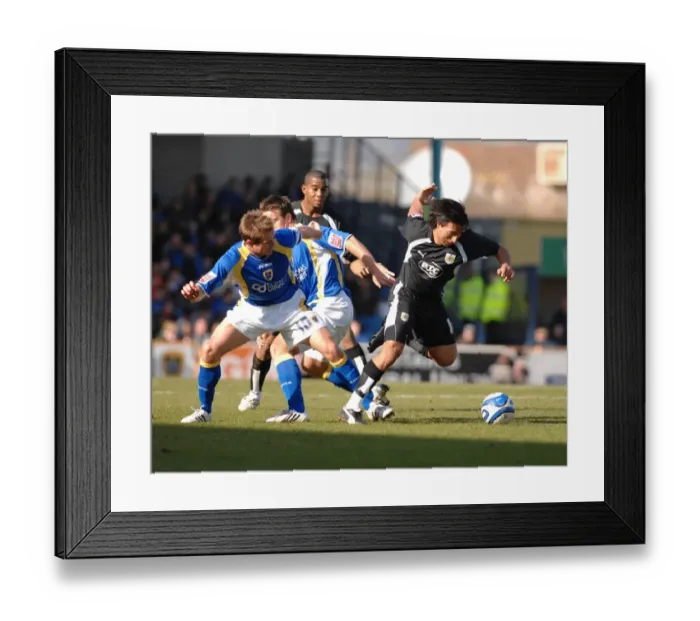 Framed Print : Bristol City vs. Cardiff City: Intense Moment between Nick Carle and Steven McPhail