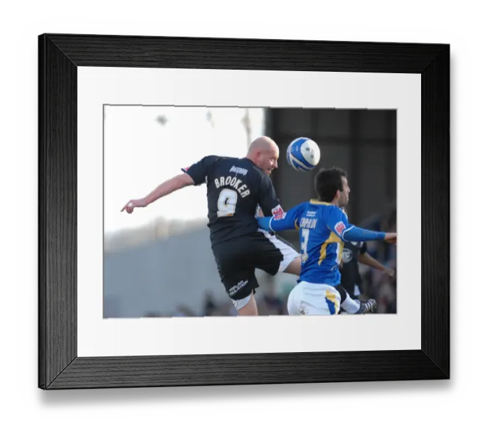 Framed Print : The Intense Rivalry: Brooker in Action - Cardiff City vs. Bristol City Football Match