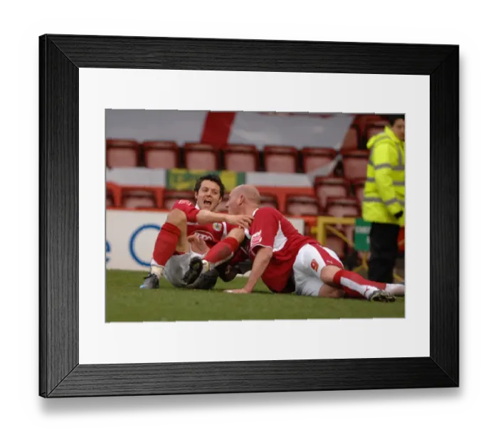 Framed Print : Bristol City's Steve Brooker and Ivan Sproule: A Jubilant Moment of Victory (vs. Norwich City) Framed Print : Bristol City's Steve Brooker and Ivan Sproule: A Jubilant Moment of Victory (vs. Norwich City)