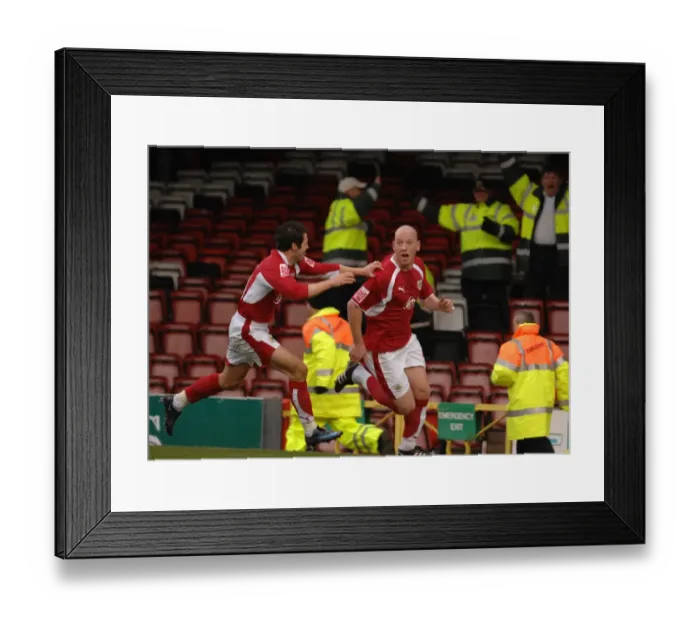 Framed Print : Euphoric Moment: Steve Brooker and Ivan Sproule's Unforgettable Celebration vs. Norwich City (Bristol City FC) Framed Print : Euphoric Moment: Steve Brooker and Ivan Sproule's Unforgettable Celebration vs. Norwich City (Bristol City FC)