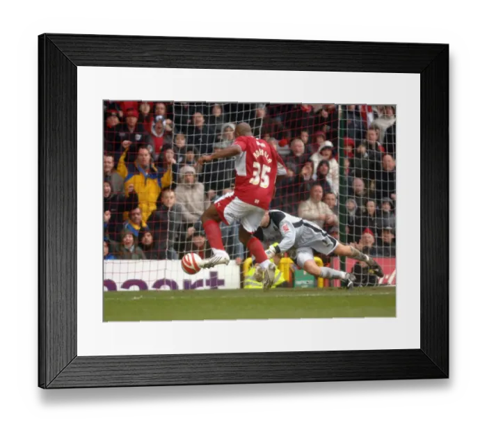 Framed Print : Thrilling Goal: Dele Adebola Scores for Bristol City Against Norwich City Framed Print : Thrilling Goal: Dele Adebola Scores for Bristol City Against Norwich City